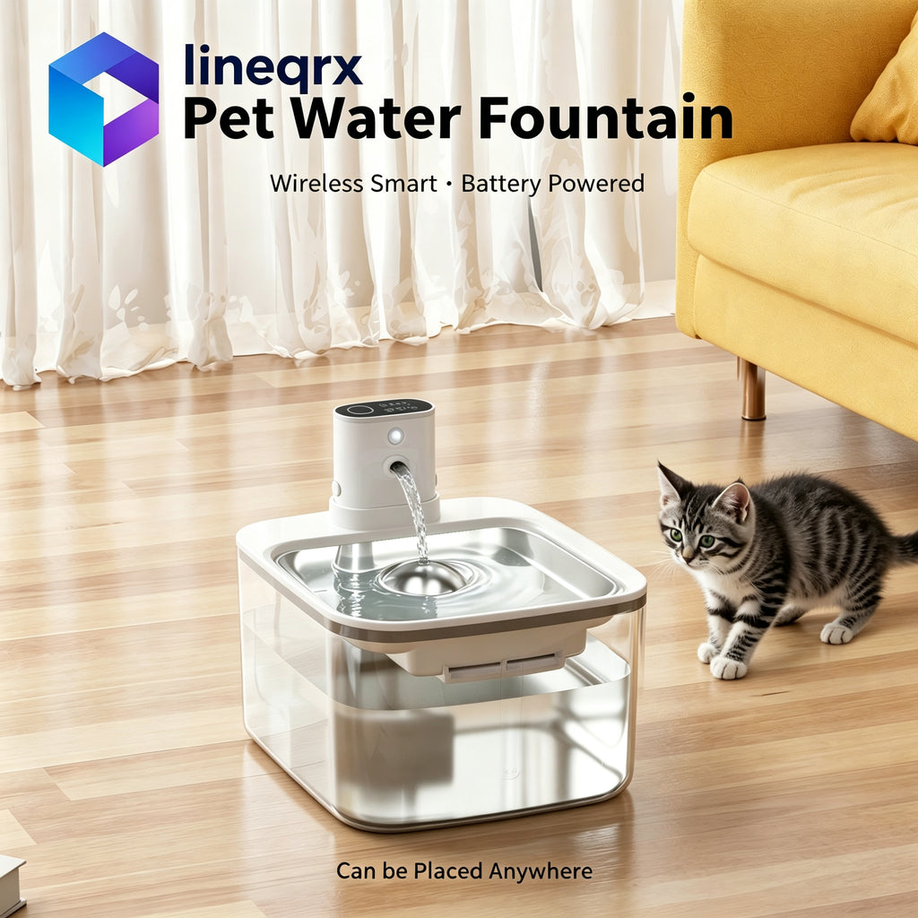 Pet Water Fountain Wireless Smart Battery Powered for Cats and Dogs