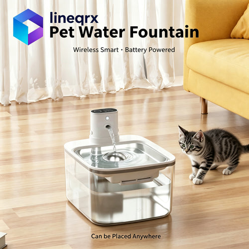 Pet Water Fountain Wireless Smart Battery Powered for Cats and Dogs