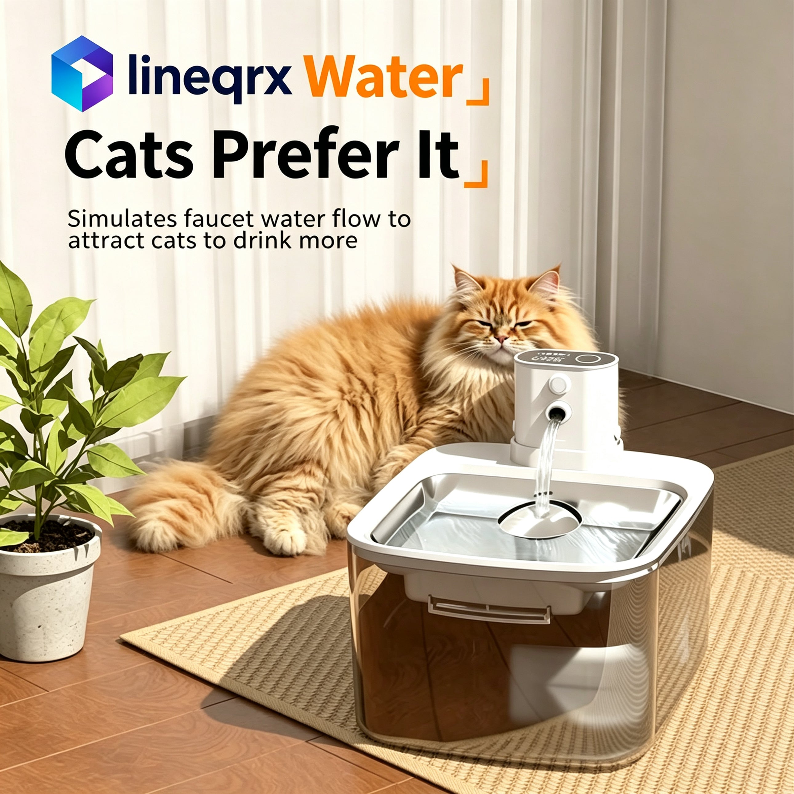 Pet Water Fountain Wireless Smart Battery Powered for Cats and Dogs