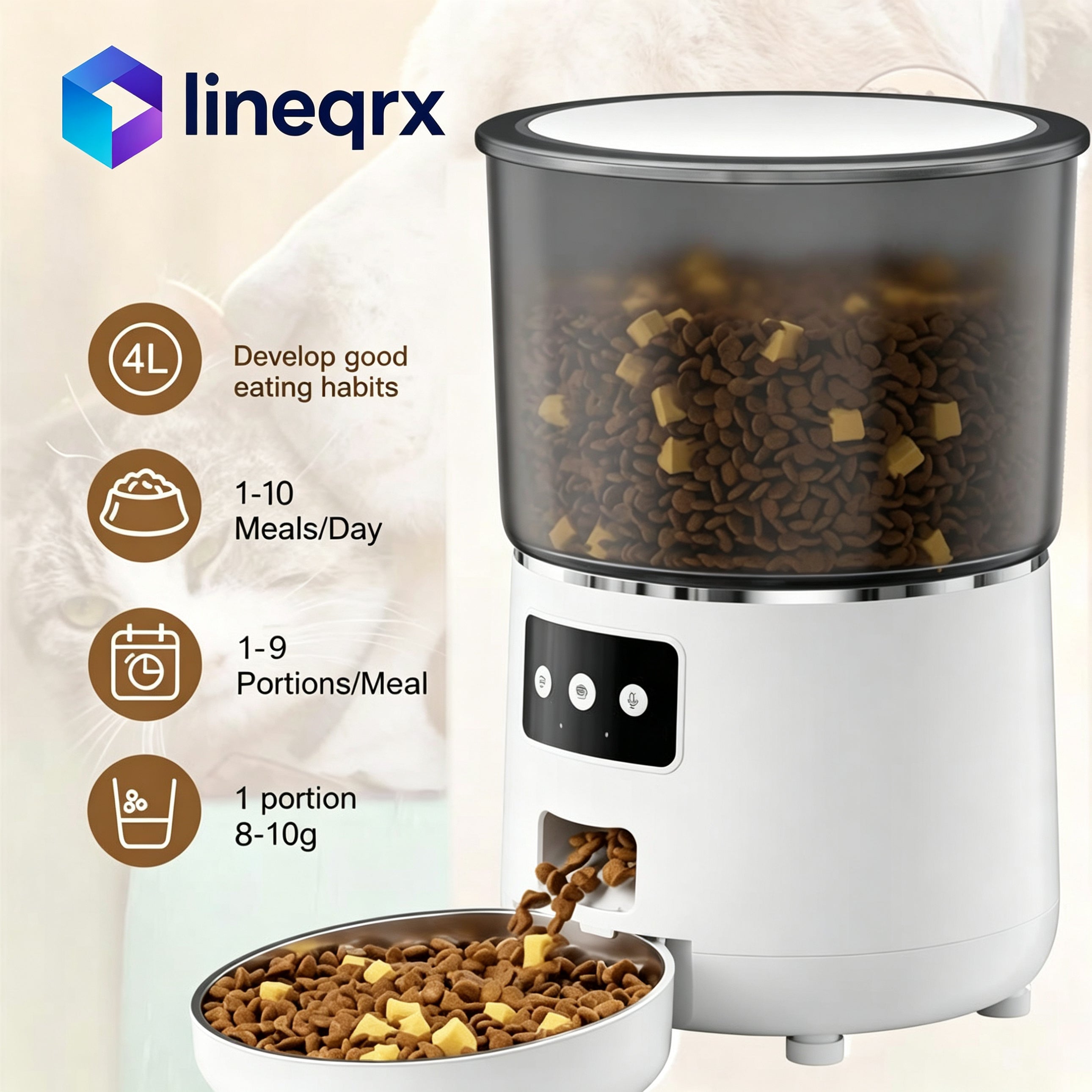 Automatic Pet Feeder Smart Timed Cat Dog Dry Food Dispenser Large Capacity